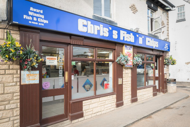 Chris's Fish n Chips, Barwell shopfront