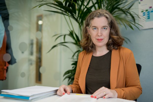 Emily Miles, Chief Executive of the Food Standards Agency, sat at a desk