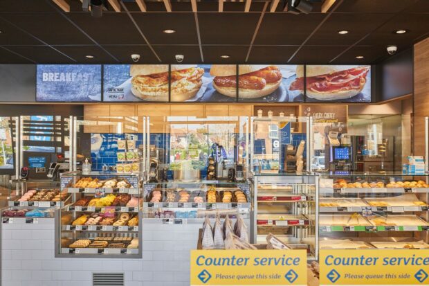 Interior of a Greggs store