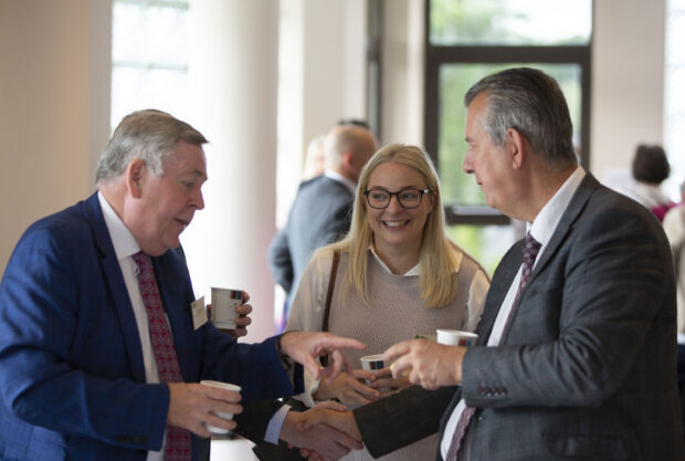 (left to right): NIFAC Chairperson Colm McKenna, NI Boardroom Apprentice Judith Hanvey and Minister of Agriculture, Environment and Rural Affairs Edwin Poots MLA.