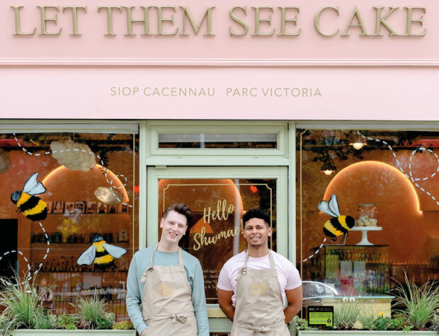 Gareth Davies (left) and Ryan Rowe (right) outside their bakery and café, LetThemSeeCake,